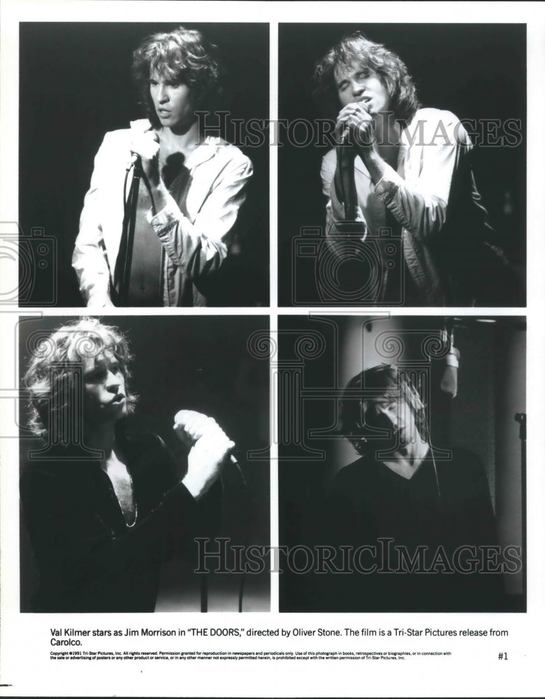 1991 Press Photo Actor Val Kilmer as Jim Morrison in "The Doors" - Historic Images