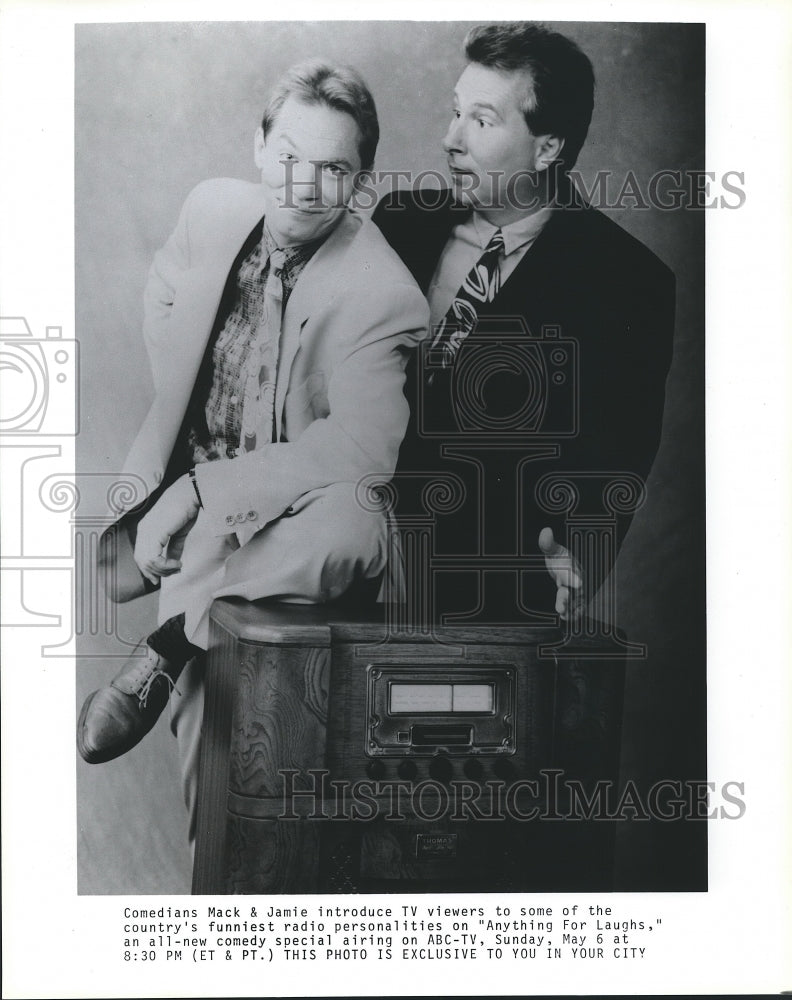 Press Photo Comedians Mack & Jamie on "Anything for Laughs" - Historic Images