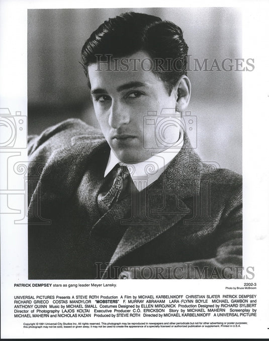 1991 Press Photo Patrick Dempsey, Actor in "Mobsters" - Historic Images