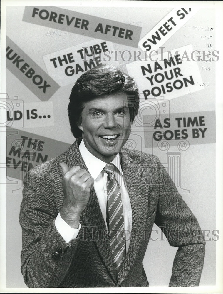 1984 Press Photo John Davidson, Host of Game Show &quot;Time Machine&quot; on NBC - Historic Images