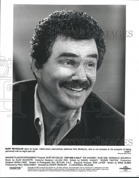 1992 Press Photo Burt Reynolds, Actor in 
