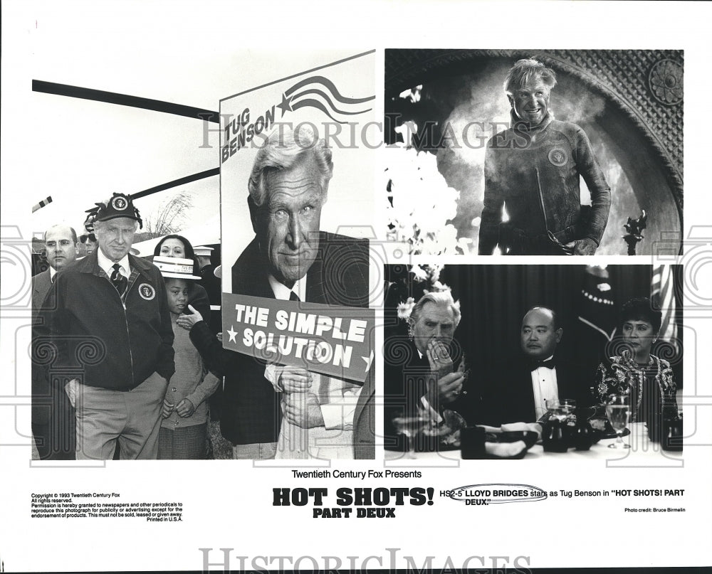 1993 Press Photo Actor Lloyd Bridges Stars in "Hot Shots! Part Deux" - Historic Images