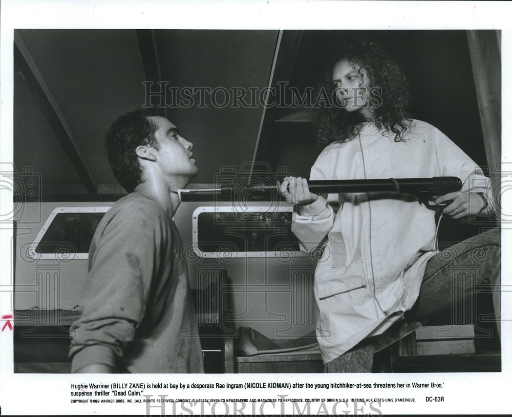 1989 Press Photo Actors Billy Zane &amp; Nicole Kidman in Warner Bros.&#39; &quot;Dead Calm&quot; - Historic Images