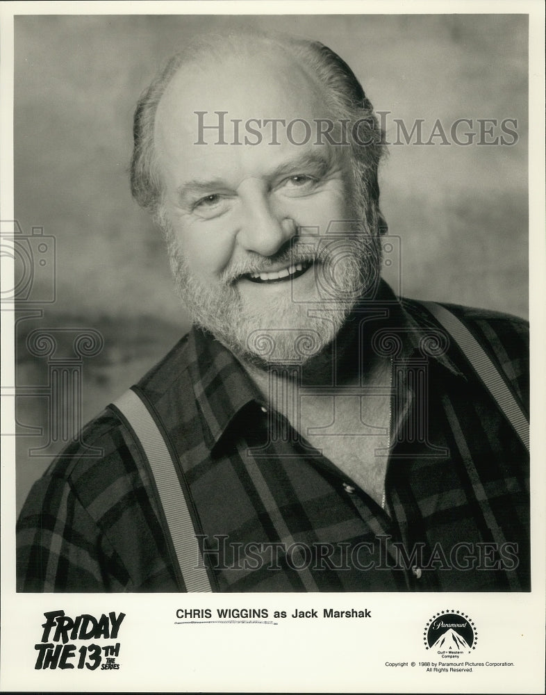 1988 Press Photo Chris Wiggins, Actor, as Jack Marshak in &quot;Friday the 13th&quot; - Historic Images