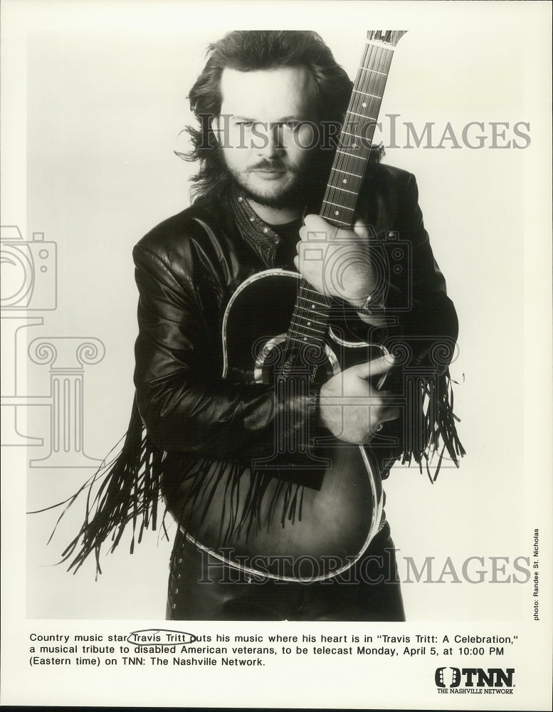 Press Photo Travis Tritt, Country Music Star, on The Nashville Network - Historic Images