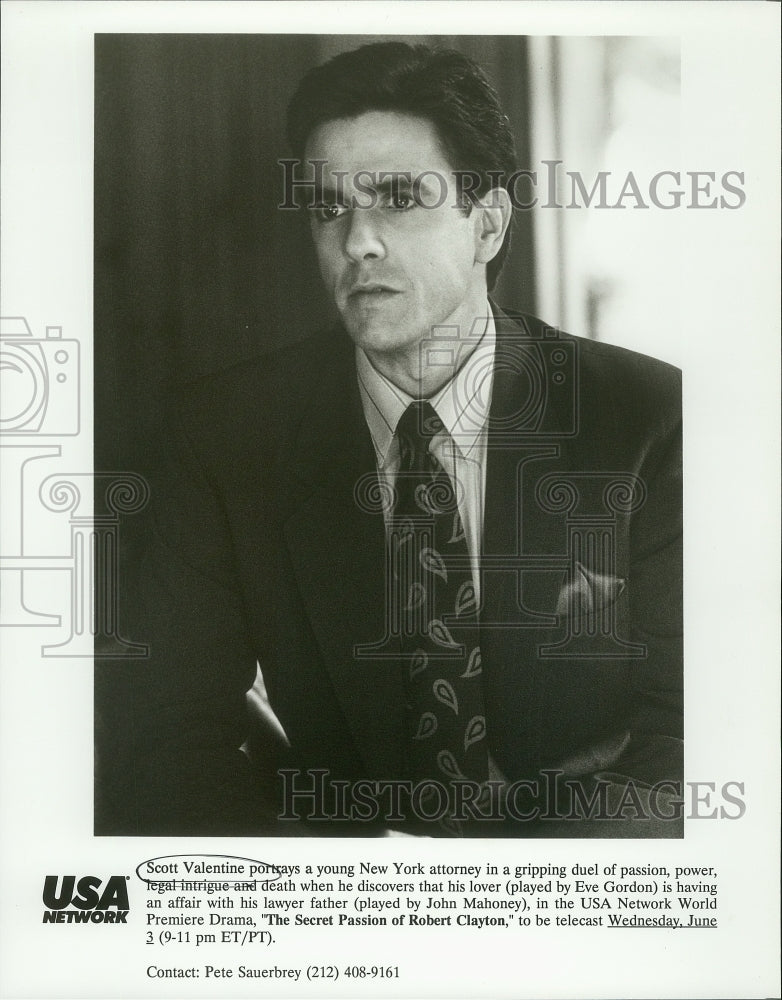 Press Photo Scott Valentine, Actor in &quot;The Secret Passion of Robert Clayton&quot; - Historic Images