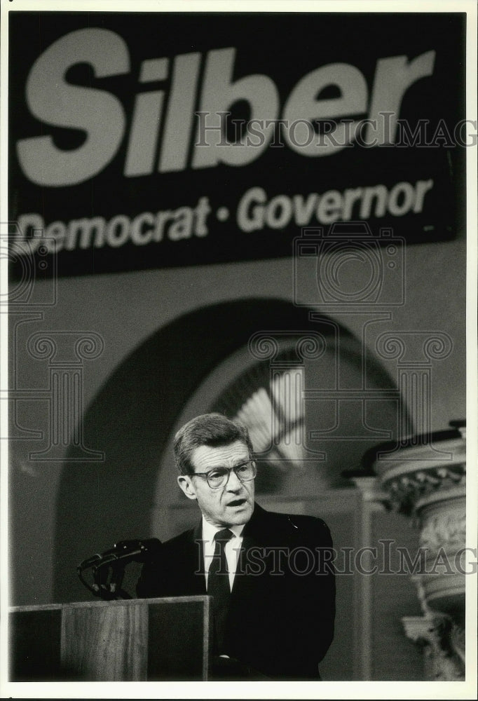 1990 Press Photo John Silber, Boston University President, Running for Governor - Historic Images