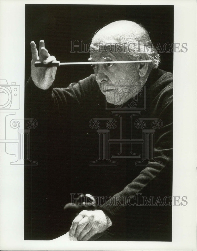 Press Photo Eugene Ormandy, Conductor, Conducts Philadelphia Orchestra - Historic Images