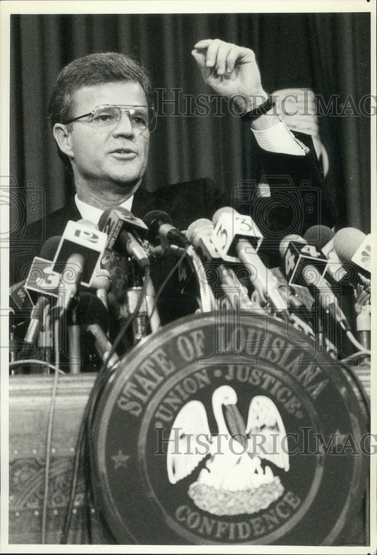 1990 Press Photo Charles "Buddy" Roemer III, Louisiana Governor - Historic Images