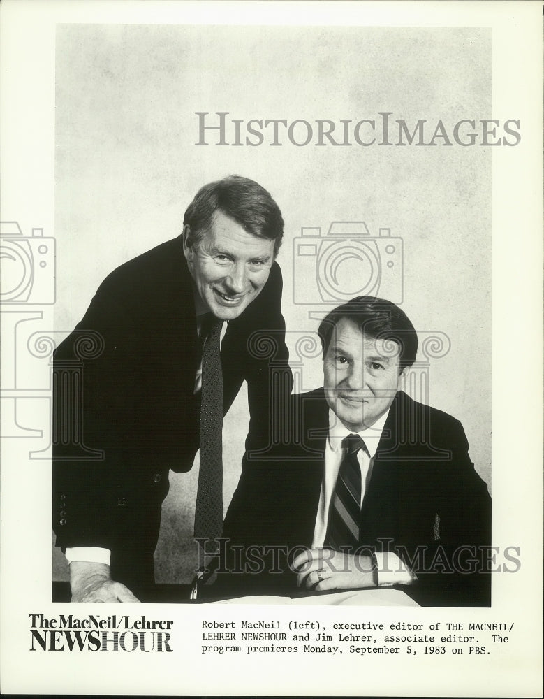 Press Photo Robert MacNeil and Jim Lehrer, "The MacNeil/Lehrer Newshour" - Historic Images