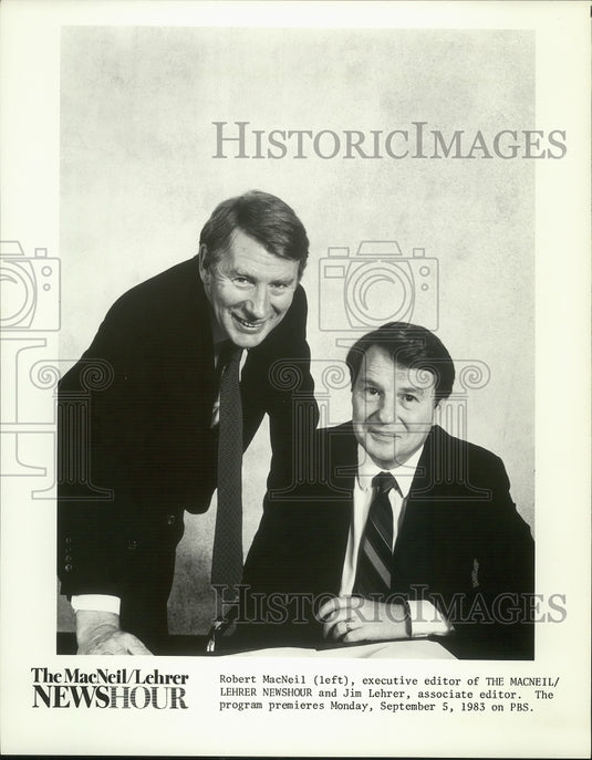Press Photo Robert MacNeil and Jim Lehrer, "The MacNeil/Lehrer Newshour" - Historic Images