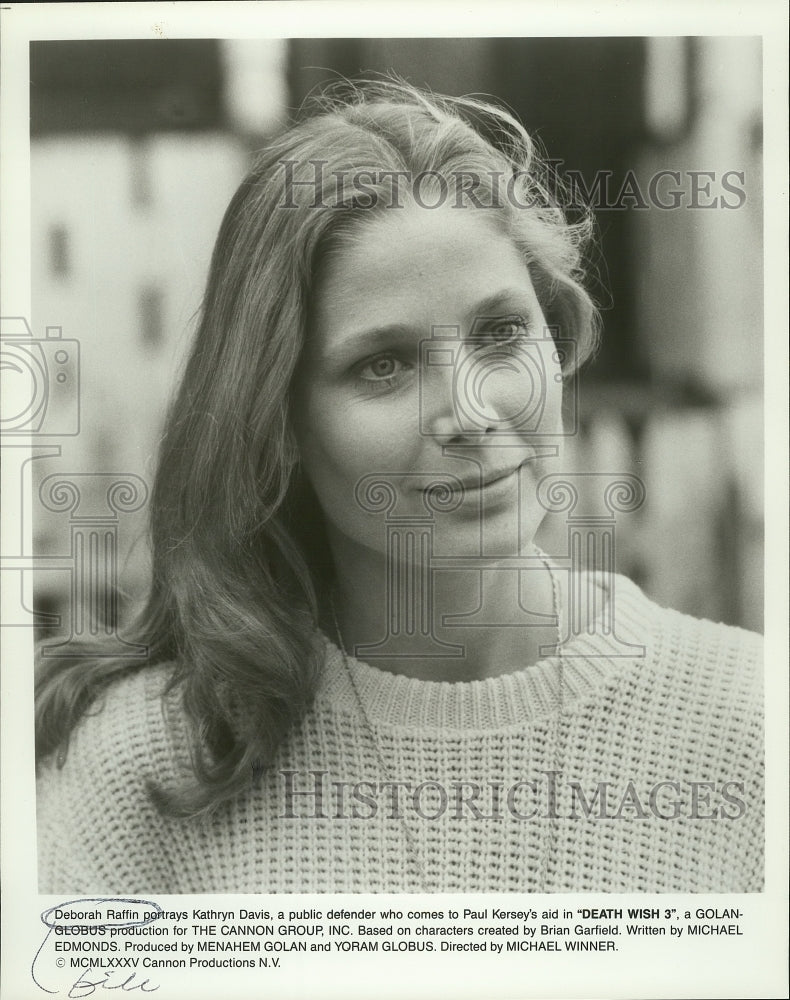 Press Photo Deborah Raffin, Actress in "Death Wish 3" - Historic Images