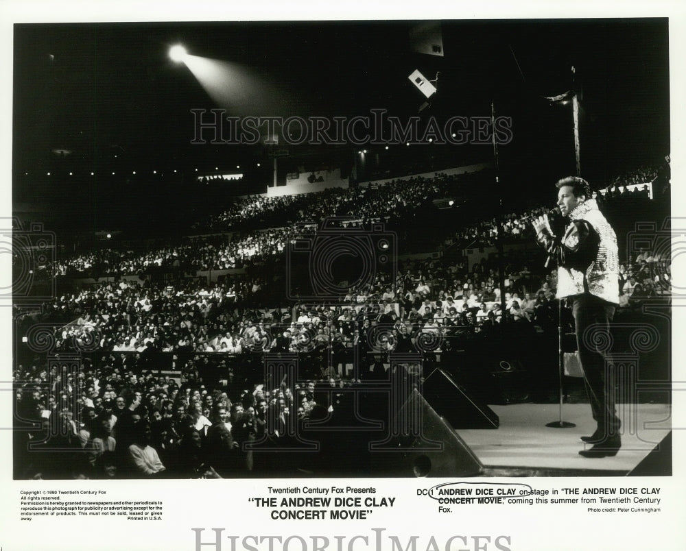 1990 Press Photo Andrew Dice Clay, Comedian, The Andrew Dice Clay Concert Movie - Historic Images