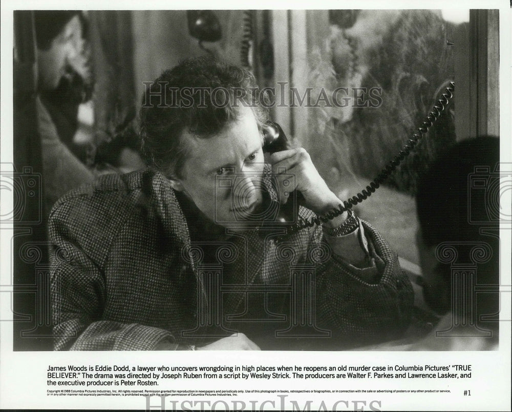 1988 Press Photo Actor James Woods in Columbia Pictures' "True Believer" - Historic Images