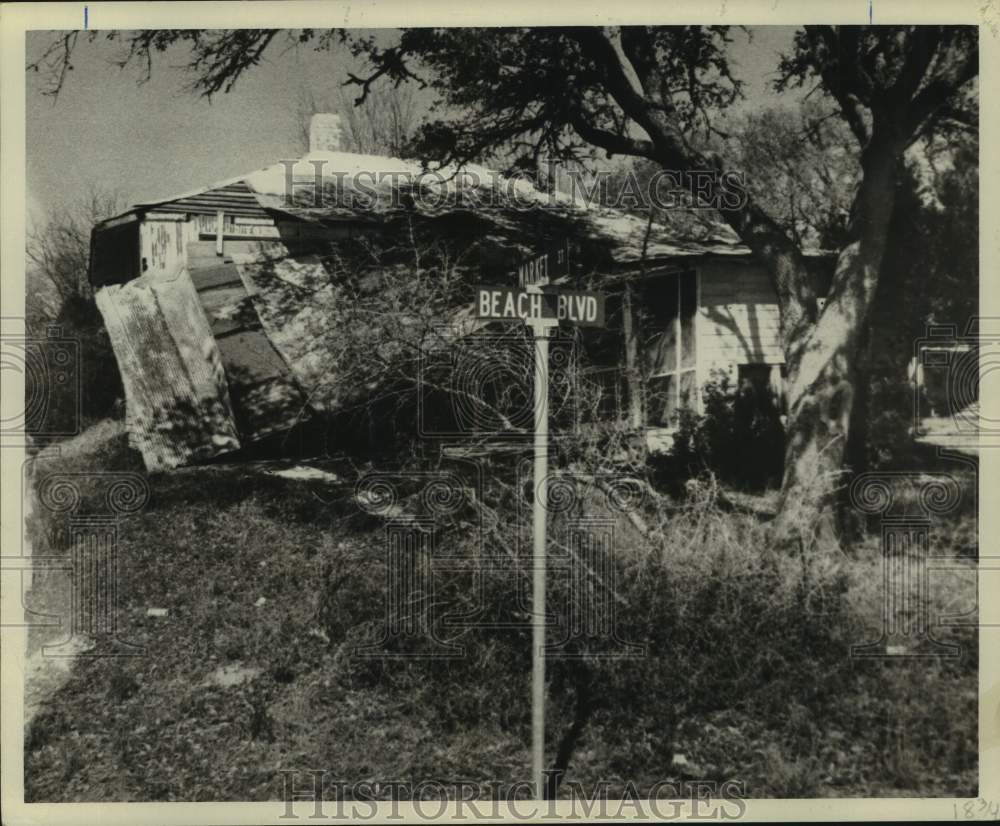 1969 Beach house damage after being hit by Hurricane Camille - Historic Images