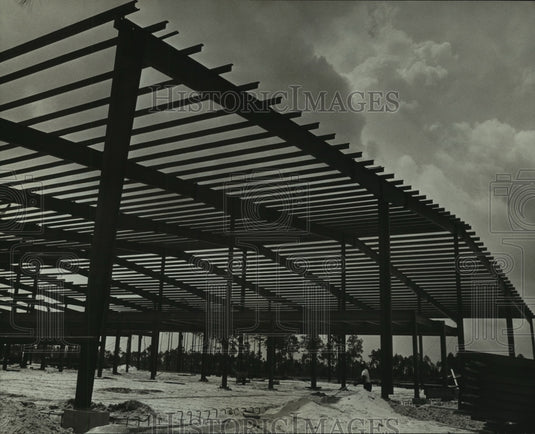 1974 Mobile Paint's New Building Under Construction in Alabama - Historic Images