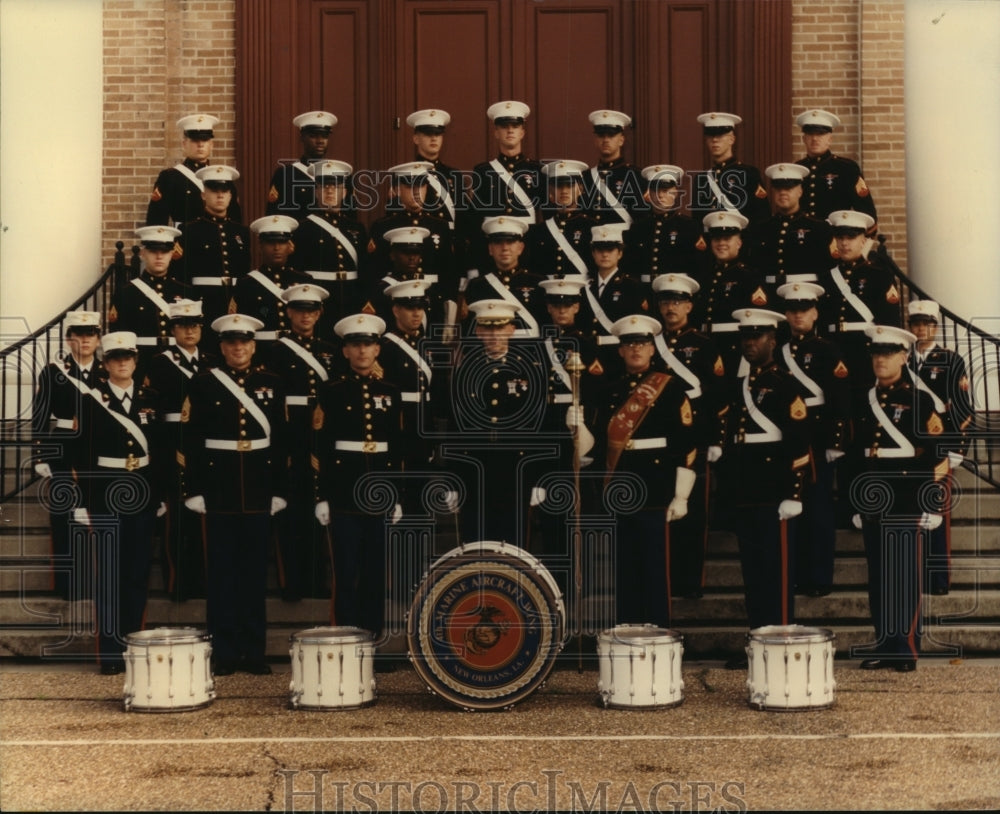 Press Photo Fourth Marine Aircraft Wing Band, New Orleans, Louisiana - Historic Images