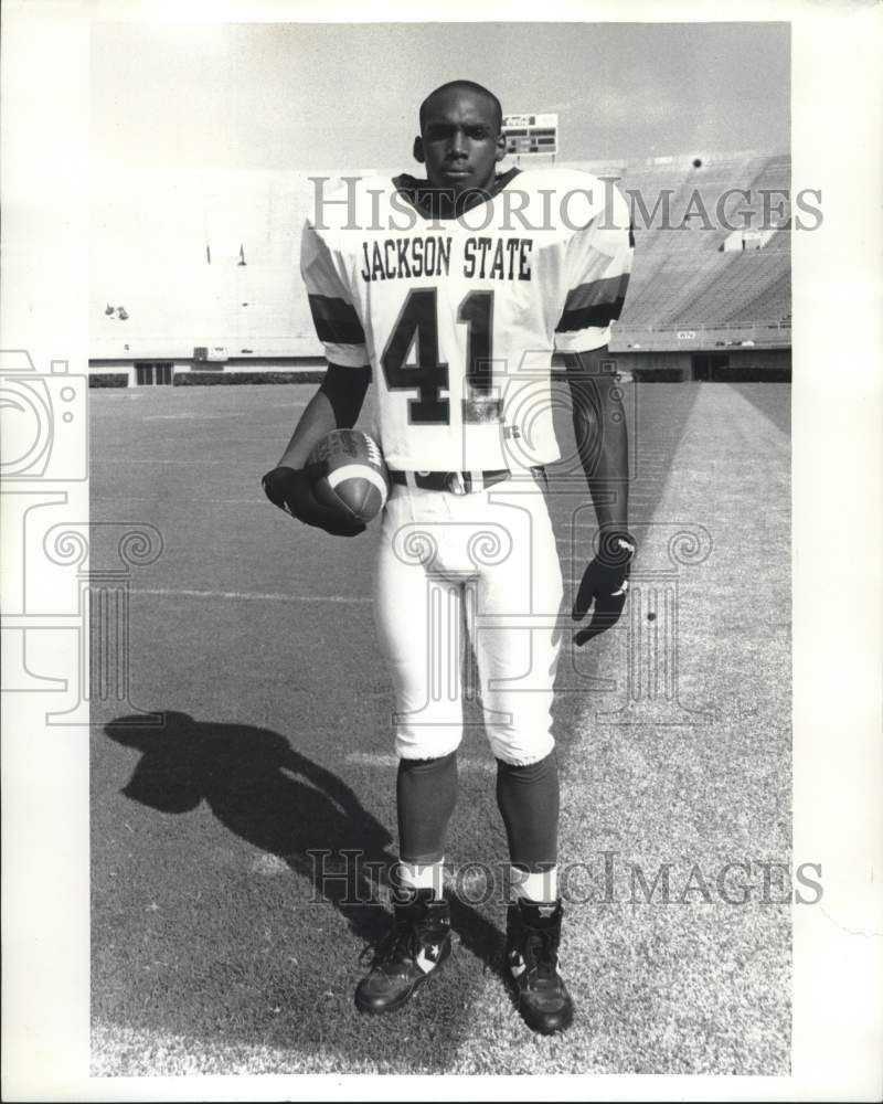 Press Photo Eric Wilcher of Jackson State University Football, Mississippi- Historic Images