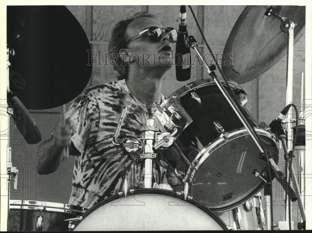 1990 Press Photo A drummer performing at Jazz Fest, Alabama - amra10356- Historic Images
