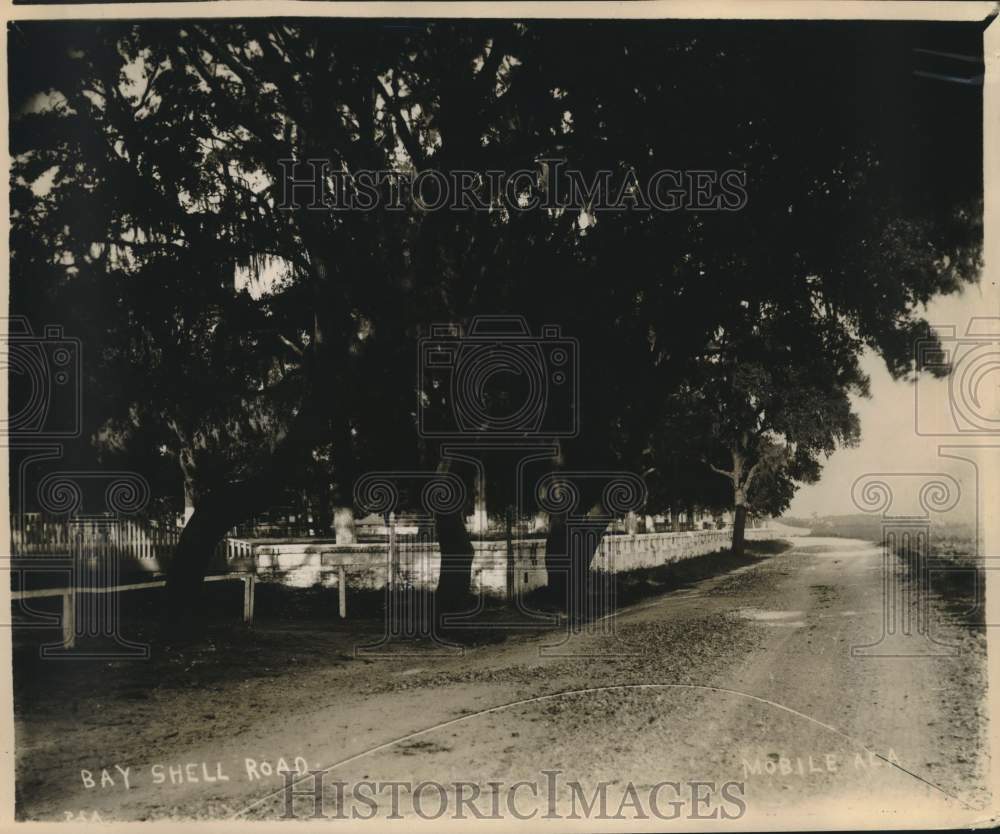 Old Photo of Bay Shell Road (before paving) in Mobile, Alabama - Historic Images