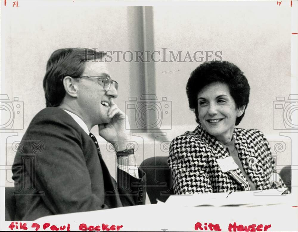 1987 Press Photo Ambassador Paul H. Boeker and Honorable Rita Hauser in Stamford- Historic Images