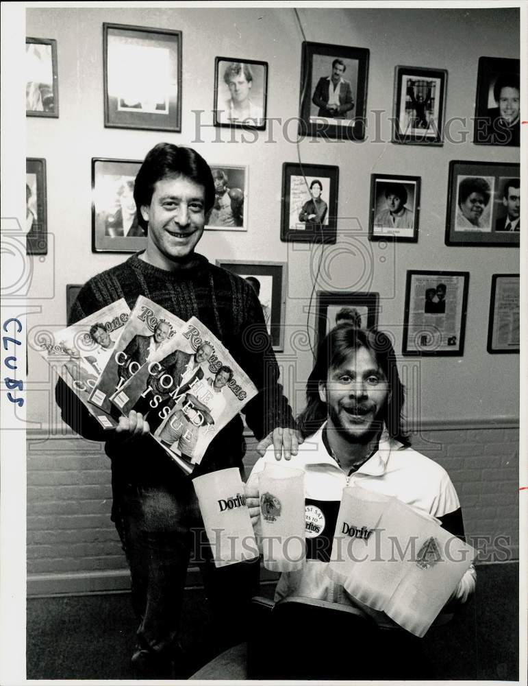 1986 Press Photo Brad Axelrod and Peter Cohen of Treehouse Comedy Club, Norwalk - Historic Images