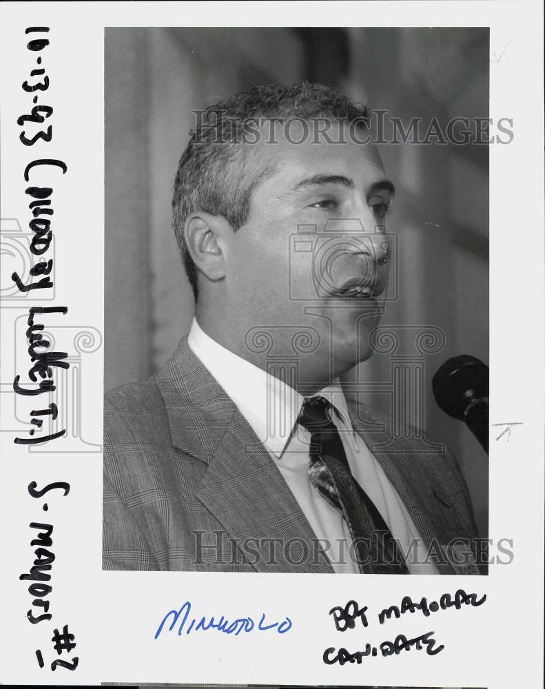 1993 Press Photo Bridgeport mayoral candidate gives speech at the event - Historic Images
