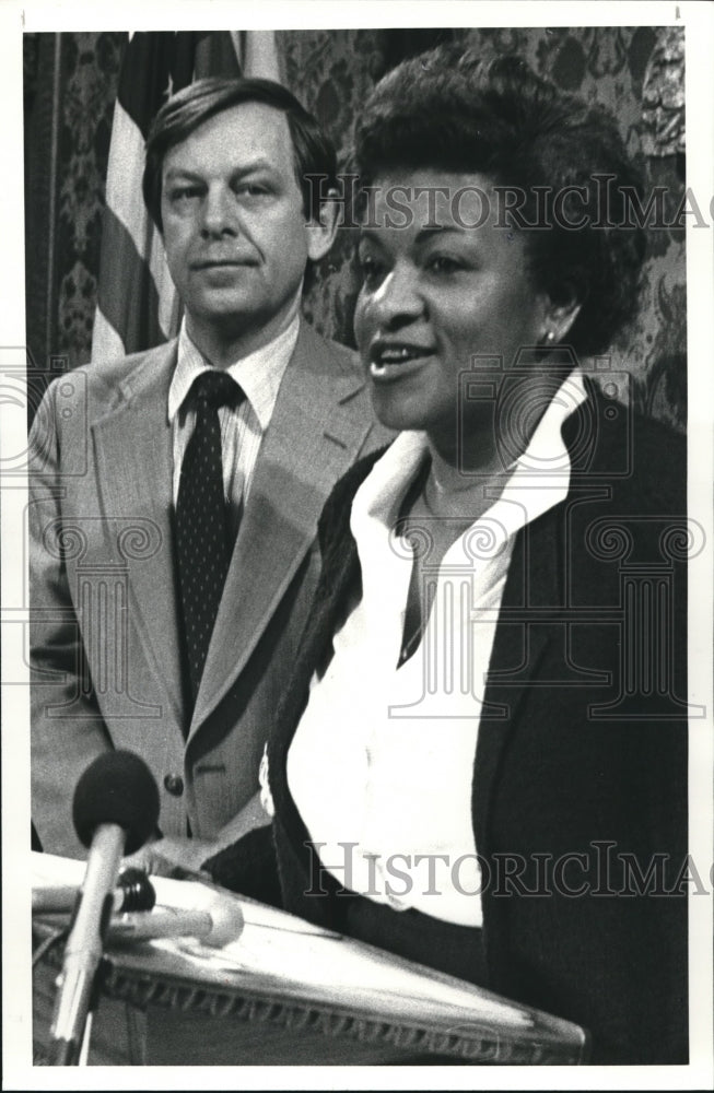 1981, Madeline Blunt At News Conference For Black Women Conference - Historic Images