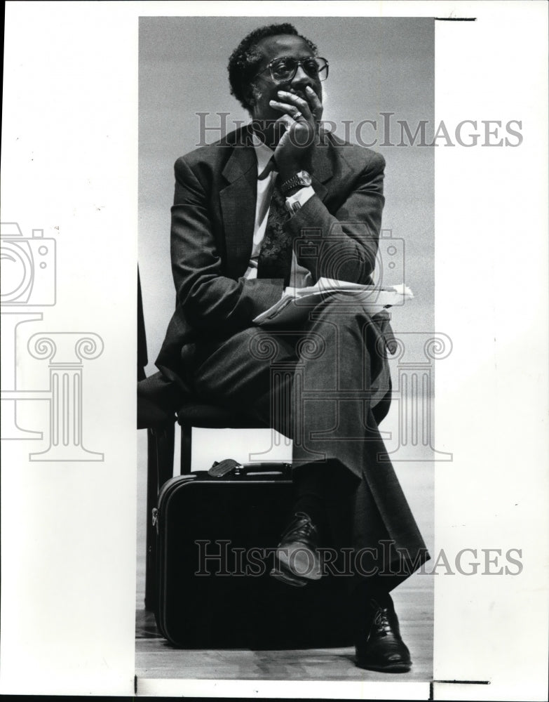 1990 Press Photo Dr James Banks speaks at CSU - Historic Images