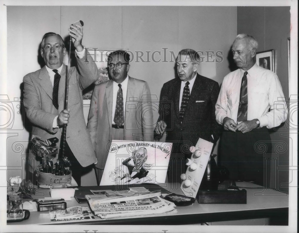 1957 Press Photo Stanley Barnett,Ralph Donaldson, Spencer Irvin,Gordon Cobledick - Historic Images