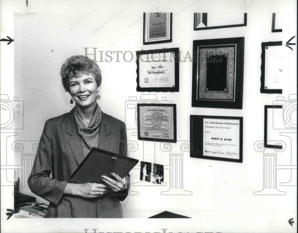 1985 Press Photo Nancy Allen 10409 Swanson Concord Twnshp, time mgt business - Historic Images