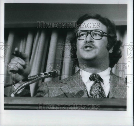 1978 Press Photo Carl Adelman former school board candidate at UAW local 1250 - Historic Images