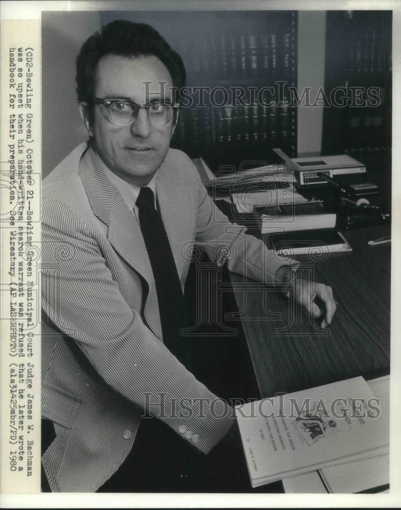 1980, Bowling Grenn Municipal court Judge James Bachman - Historic Images