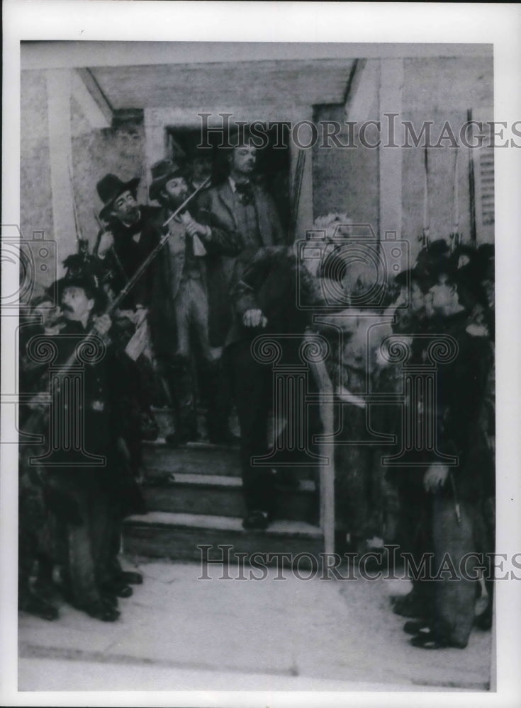 1970 Press Photo John Brown kissing baby on way to gallows - Historic Images