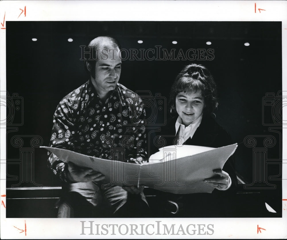 1974 Press Photo (l to r) Matthias Bamert & Marta Ptaszynska both composers - Historic Images