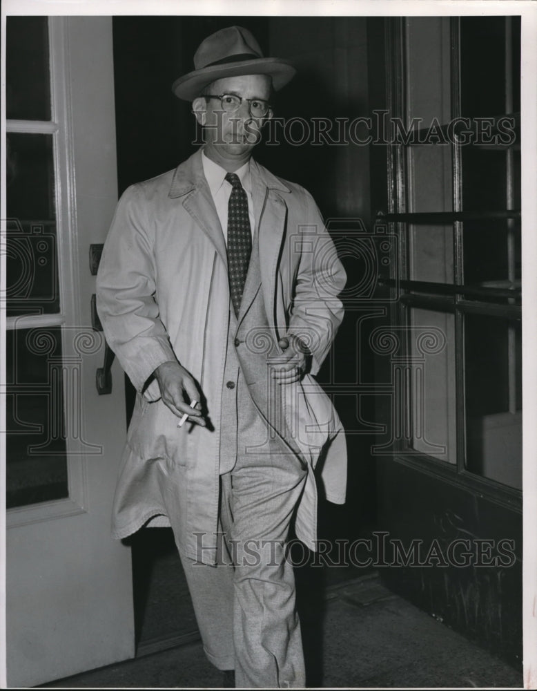 1954 Press Photo James C Bird Seated Juror Sheppard Hurder case - Historic Images