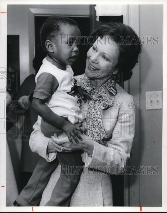 1976, Rosalynn Carter Wife of President Jimmy With Toddler - Historic Images