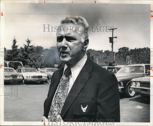 1972 Press Photo Col Robert Chiarmonte Head Ohio State Patrol With Stolen Cars - Historic Images