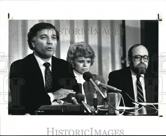 1988 Press Photo PUCO Chairman Thomas Chema With Commissioners Gaylord & Brown - Historic Images