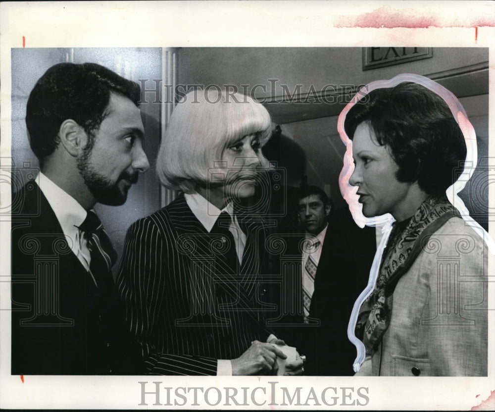 1976 Press Photo Rosalynn Carter Meets Richard Assatly and Carol Channing - Historic Images