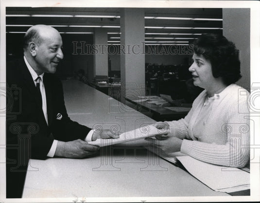 1967 Media Photo Frank Celeste and Mrs. Lois Sargent (Asst. Clerk) - Historic Images