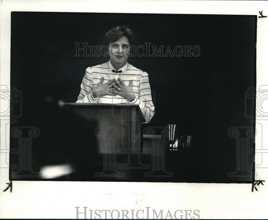 1983, Dagmar Celeste teaches a class on "The Woman in Public Life" - Historic Images