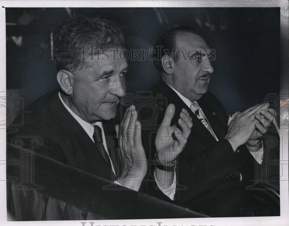 1957 Media Photo Sen. Frank J. Lausche and Mayor Anthony Celebrezze - Historic Images