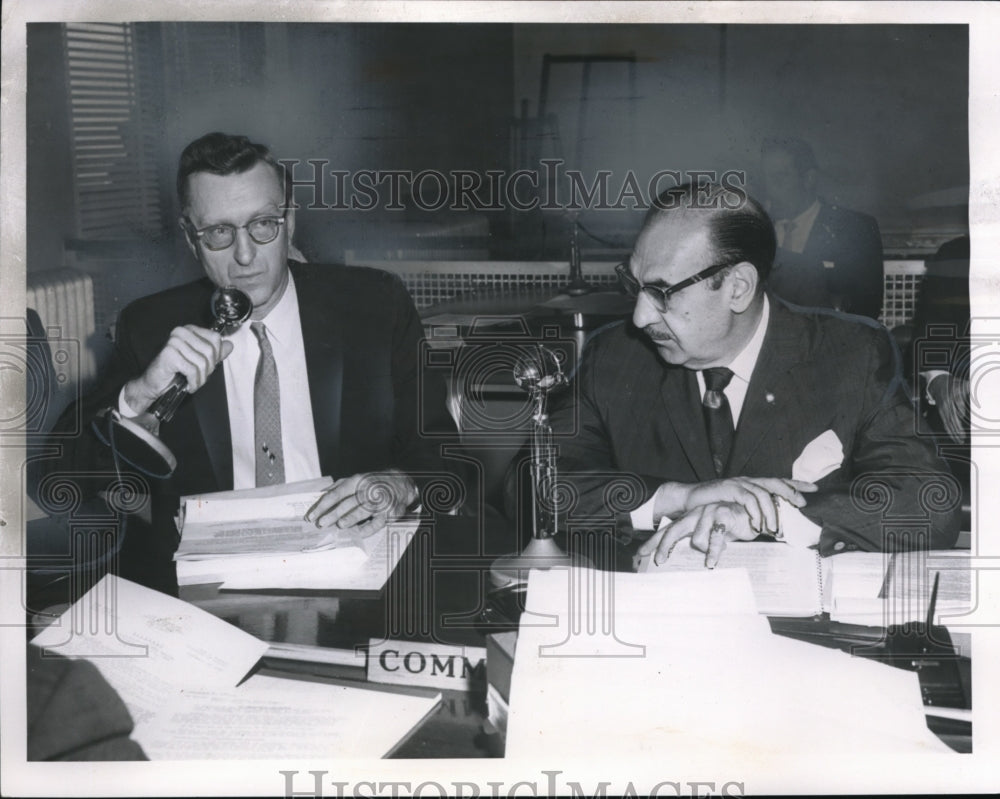 1960 Press Photo Law Director Ralph S Locher and Mayor Anthony J Celebrezze - Historic Images