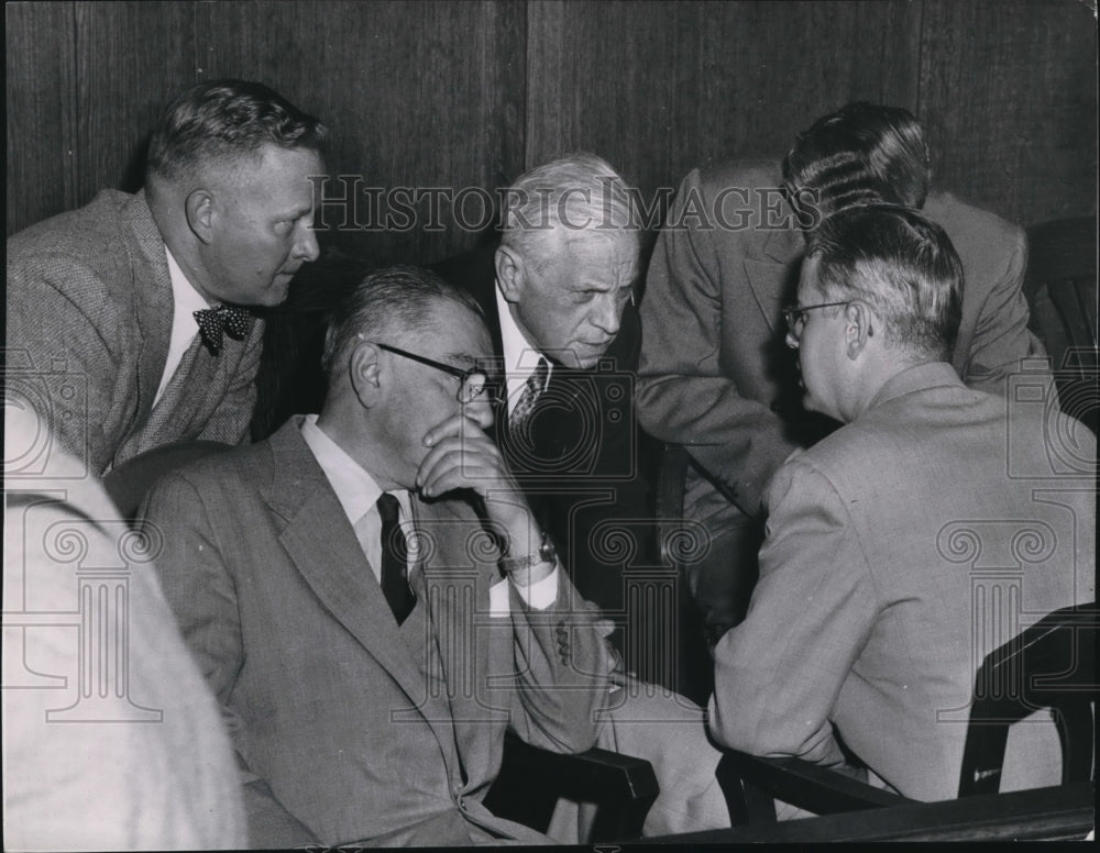 1954 Press Photo Arthur Petuselge, Fred Garmin, WM Corigan, Dr Steve Sheppard - Historic Images