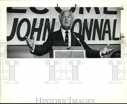 1979 Press Photo John Connally in town speaking about GOP - Historic Images