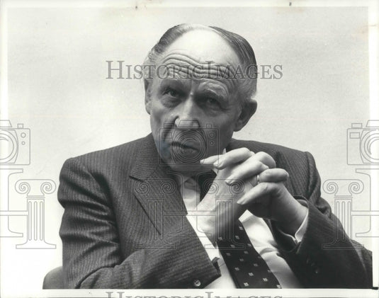 1980, Joseph Deutz German Consul during interview. - Historic Images