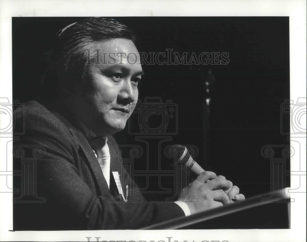 1982 Press Photo Dr Dieu Thuo Do, president of the Vietnamese in Greater Cleve - Historic Images