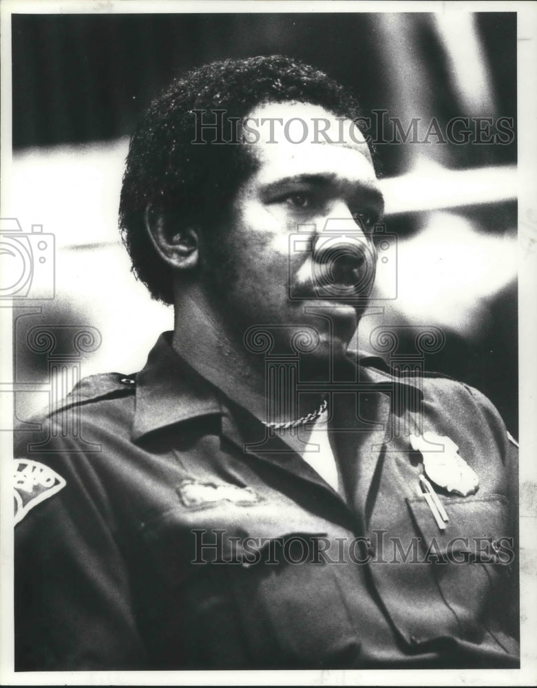 1985 Press Photo Police Sanford Currie, that Mrs. Stallworth said beat hear up - Historic Images