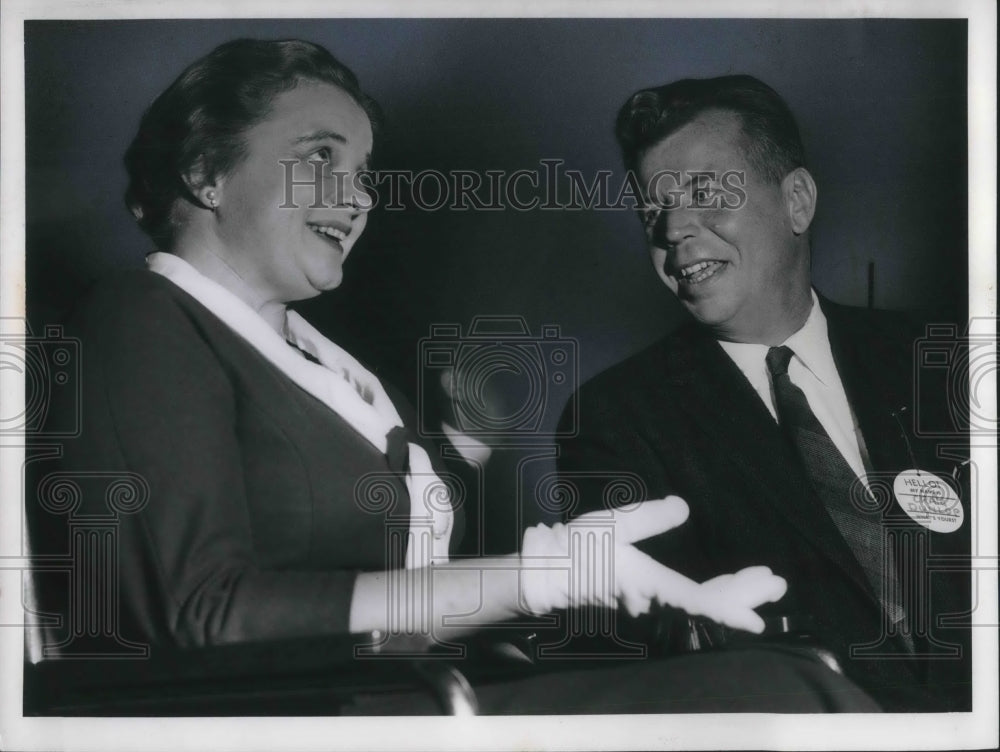 1960 Press Photo Mrs Cyrus Eaton speaks at the First Baptist Church - cva10183 - Historic Images